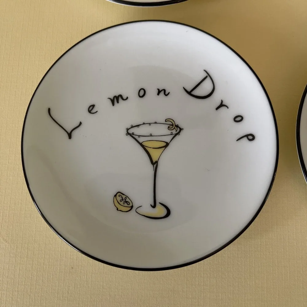 Pottery Barn Plates Petite Appetizer Dessert‎ Cocktail Barware Martini Cosmo